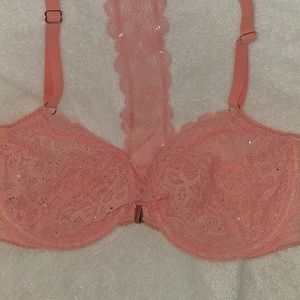Coral peachy pink unlined bra nwt